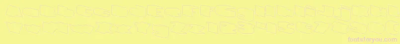 GREATEST VIEW Hollow-fontti – vaaleanpunaiset fontit keltaisella taustalla