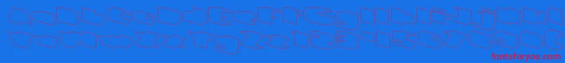 フォントGREATEST VIEW Hollow – 赤い文字の青い背景