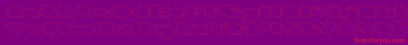 GREATEST VIEW Hollow Font – Red Fonts on Purple Background