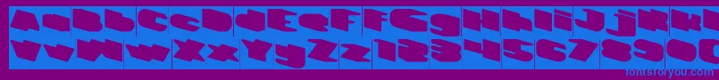 Fonte GREATEST VIEW Inverse – fontes azuis em um fundo violeta