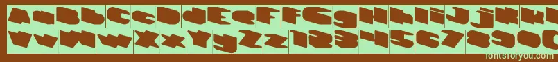 GREATEST VIEW Inverse-fontti – vihreät fontit ruskealla taustalla