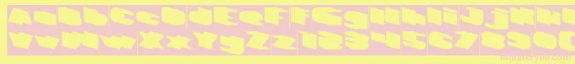 Fonte GREATEST VIEW Inverse – fontes rosa em um fundo amarelo
