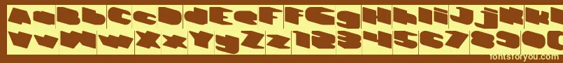 GREATEST VIEW Inverse-fontti – keltaiset fontit ruskealla taustalla