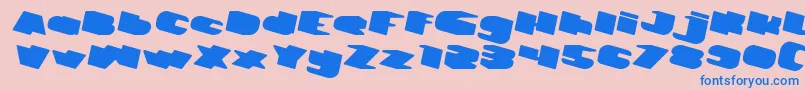 Fonte GREATEST VIEW Italic – fontes azuis em um fundo rosa