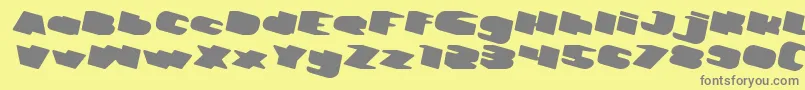 Fonte GREATEST VIEW Italic – fontes cinzas em um fundo amarelo