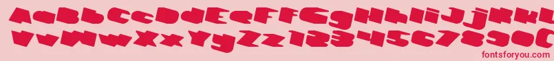 Fonte GREATEST VIEW Italic – fontes vermelhas em um fundo rosa