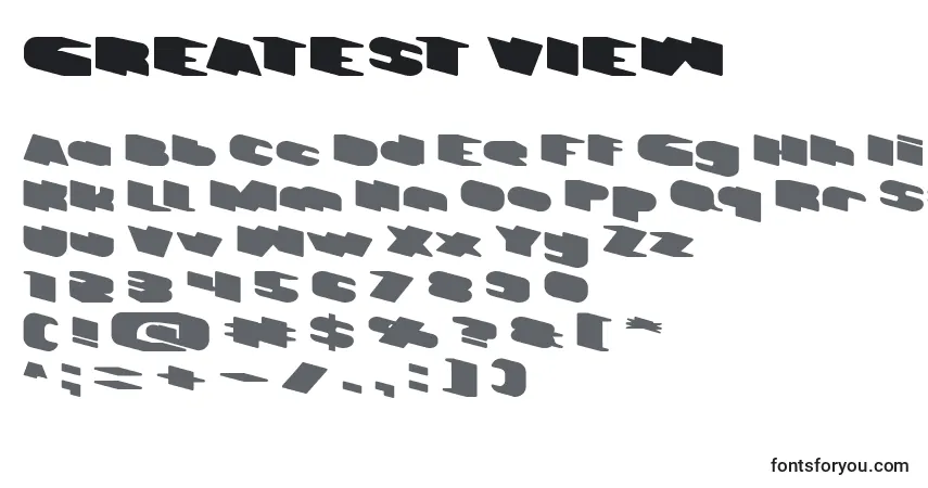 GREATEST VIEW-fontti – aakkoset, numerot, erikoismerkit