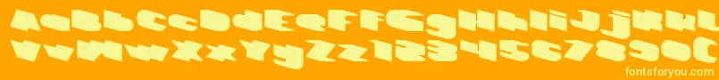 GREATEST VIEW-Schriftart – Gelbe Schriften auf orangefarbenem Hintergrund