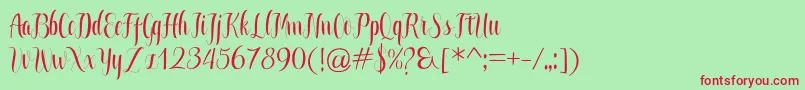 greatfull Font – Red Fonts on Green Background