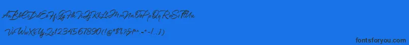 Greathfella Font – Black Fonts on Blue Background