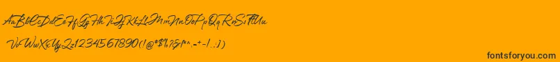 Greathfella-Schriftart – Schwarze Schriften auf orangefarbenem Hintergrund