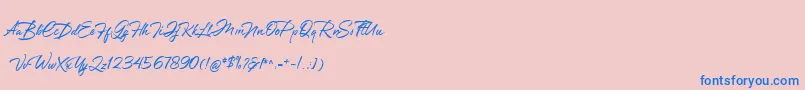 Greathfella Font – Blue Fonts on Pink Background