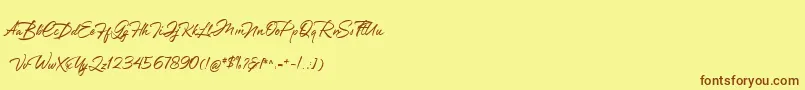 Greathfella Font – Brown Fonts on Yellow Background