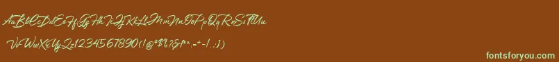 Greathfella Font – Green Fonts on Brown Background