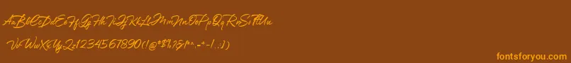 Greathfella Font – Orange Fonts on Brown Background