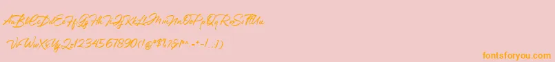 Greathfella Font – Orange Fonts on Pink Background