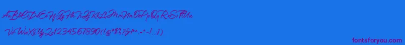 Greathfella Font – Purple Fonts on Blue Background