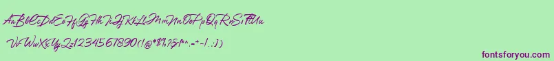 Greathfella Font – Purple Fonts on Green Background