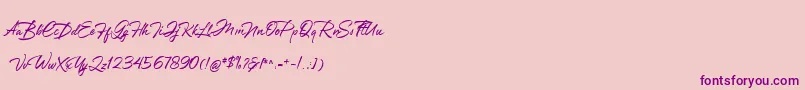 Greathfella Font – Purple Fonts on Pink Background