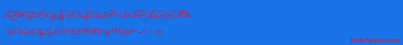 Greathfella-fontti – punaiset fontit sinisellä taustalla