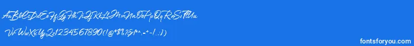 Greathfella-Schriftart – Weiße Schriften auf blauem Hintergrund