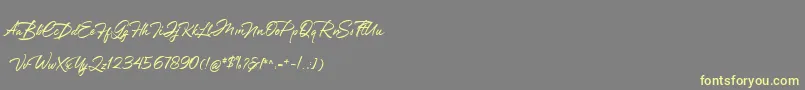 Greathfella Font – Yellow Fonts on Gray Background