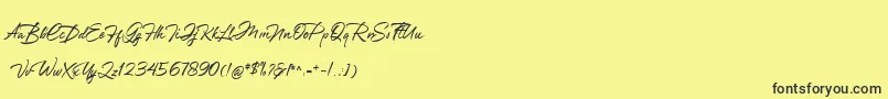 Czcionka Greathfella – czarne czcionki na żółtym tle