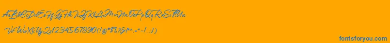 フォントGreathfella – オレンジの背景に青い文字