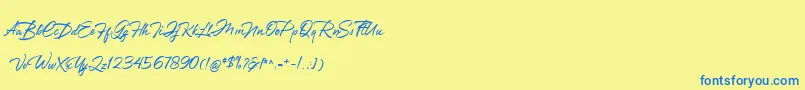 Greathfella Font – Blue Fonts on Yellow Background