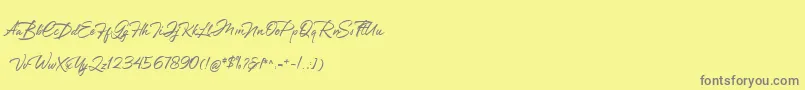 Czcionka Greathfella – szare czcionki na żółtym tle