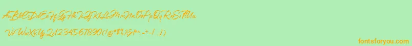 Greathfella Font – Orange Fonts on Green Background