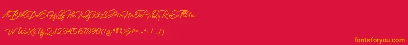 Greathfella Font – Orange Fonts on Red Background