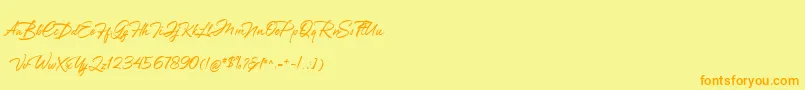 Greathfella Font – Orange Fonts on Yellow Background