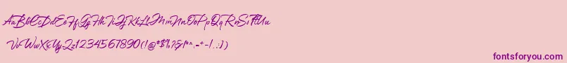 Czcionka Greathfella – fioletowe czcionki na różowym tle