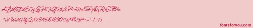 Greathfella-Schriftart – Rote Schriften auf rosa Hintergrund