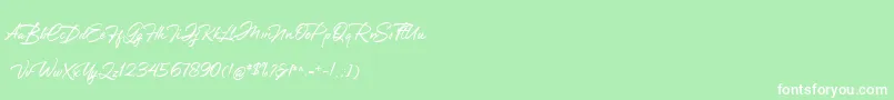 Czcionka Greathfella – białe czcionki na zielonym tle