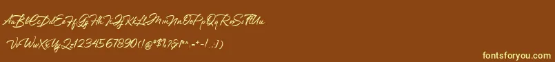 Greathfella Font – Yellow Fonts on Brown Background