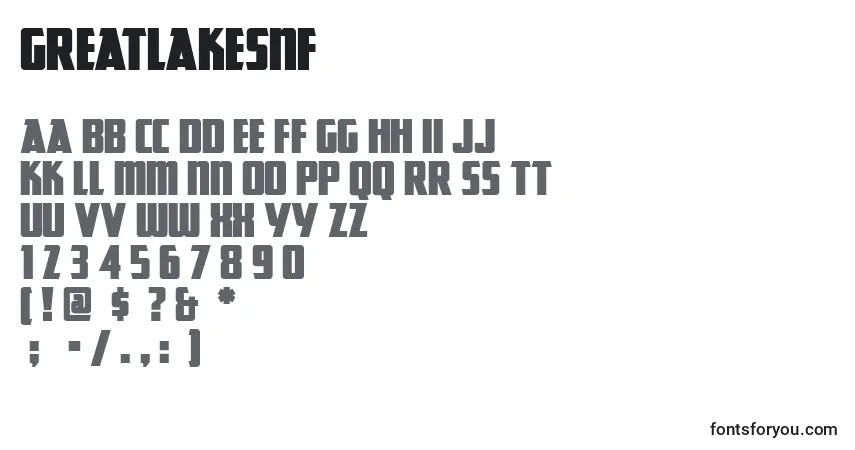 Шрифт GreatLakesNF (128472) – алфавит, цифры, специальные символы