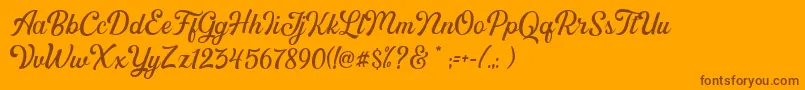 Fonte Greatly DEMO – fontes marrons em um fundo laranja