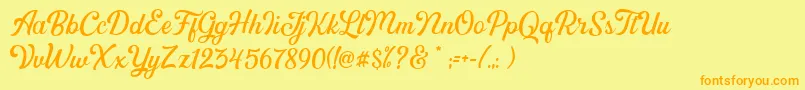 Greatly DEMO Font – Orange Fonts on Yellow Background