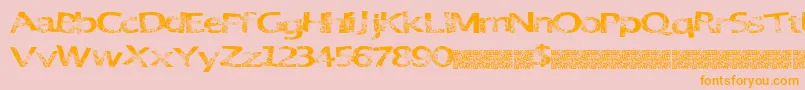 GreatParty-Schriftart – Orangefarbene Schriften auf rosa Hintergrund