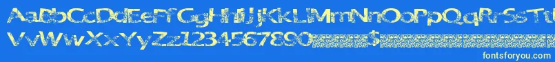 GreatParty Font – Yellow Fonts on Blue Background