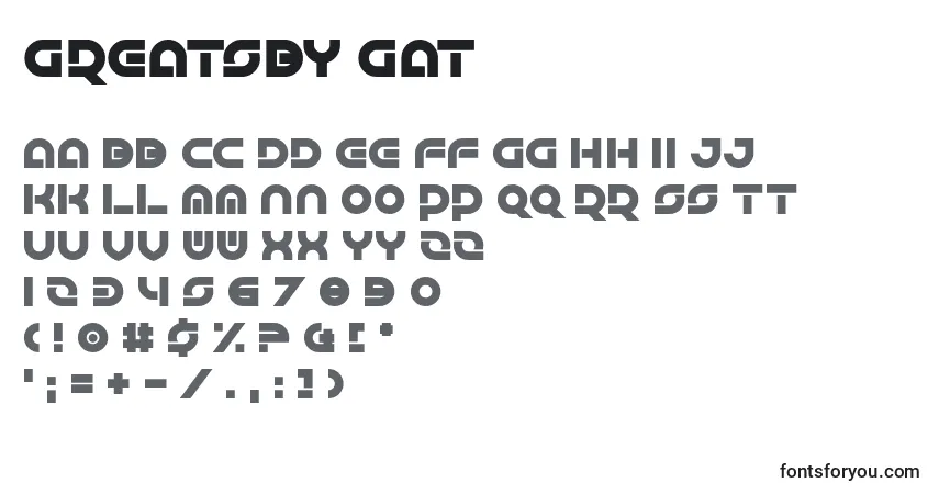 A fonte Greatsby Gat – alfabeto, números, caracteres especiais