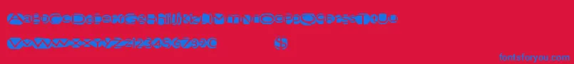 Więcej informacji o czcionce GreatStorm Czcionka GreatStorm – niebieskie czcionki na czerwonym tle