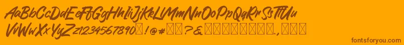GreattongBrush Font – Brown Fonts on Orange Background