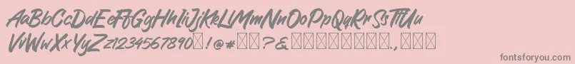 GreattongBrush Font – Gray Fonts on Pink Background