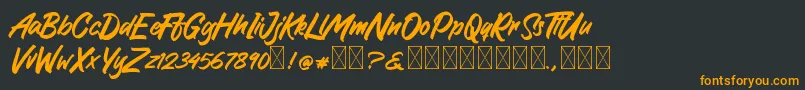 GreattongBrush Font – Orange Fonts on Black Background