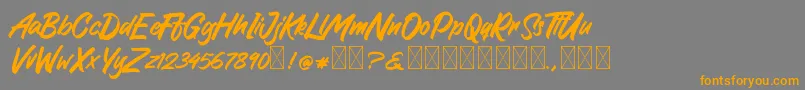 GreattongBrush Font – Orange Fonts on Gray Background