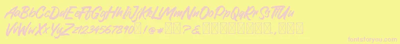 GreattongBrush Font – Pink Fonts on Yellow Background