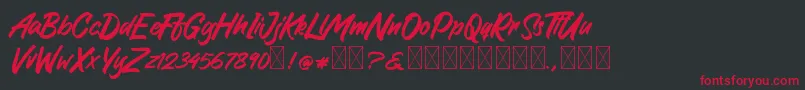 GreattongBrush Font – Red Fonts on Black Background